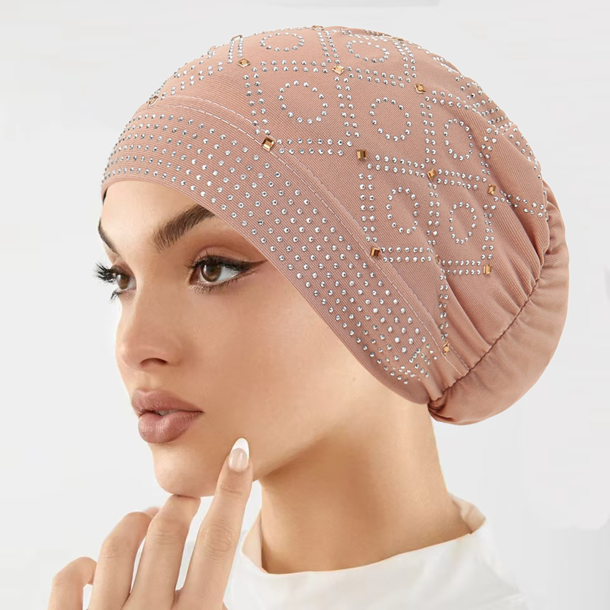 Nouvelle mode diamants foulard chapeau femmes musulmanes couvre-chef sous-écharpe bonnets intérieur Hijab Bonnet perte de cheveux bandeau casquette sous-capuchon