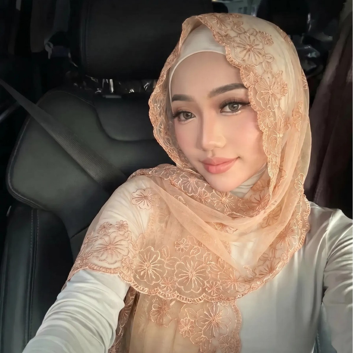 Hijab musulman brodé en dentelle pour femme, foulard en mousseline transparente à motif floral, voile islamique, bandana, accessoire de prière quotidienne