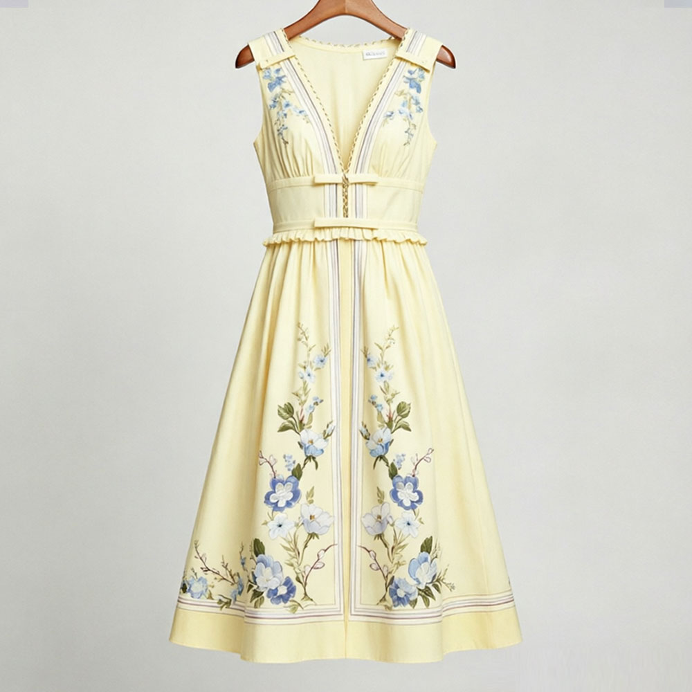 Robe d'été vintage pour femme, style débardeur, coupe ajustée, col en V profond, sans manches, ajourée, motif floral, idéale pour la plage et les vacances