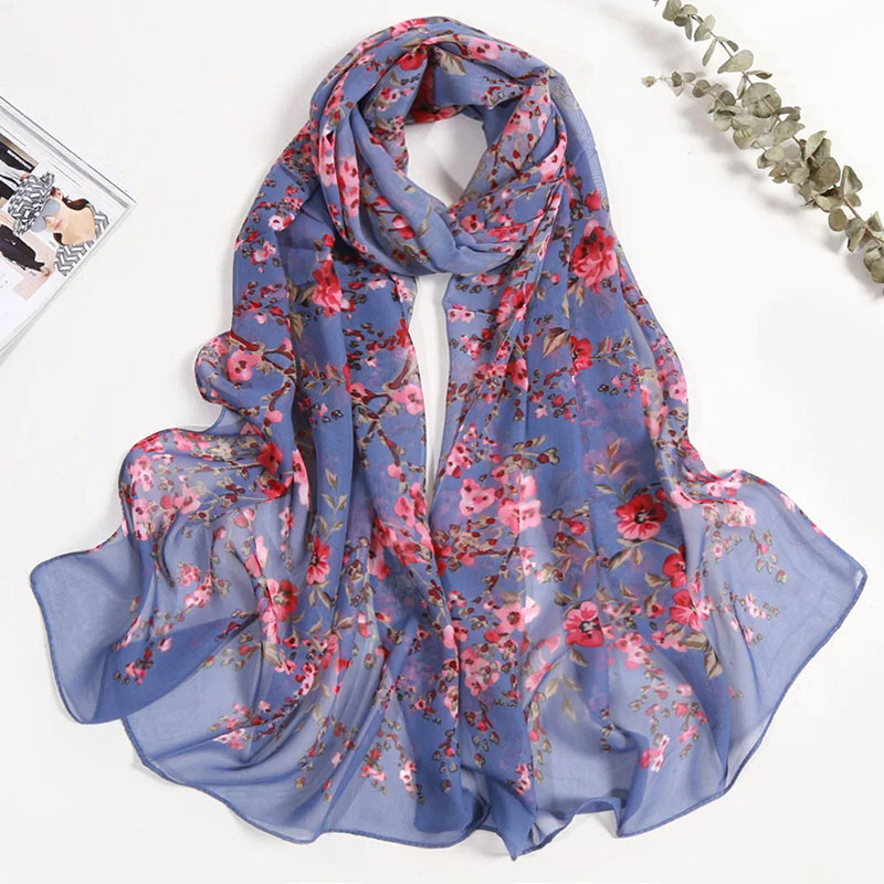 Foulard en mousseline de soie pour femme, châle long, bandana élégant, hijab fin de haute qualité