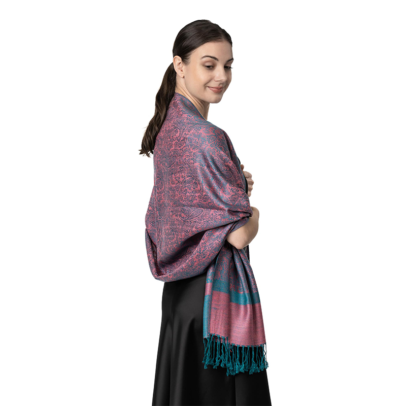 [T003] 1pc bohème mode Paisley Jacquard Pashmina écharpe gland dames Hijab châle enveloppement hiver adapté pour un usage quotidien