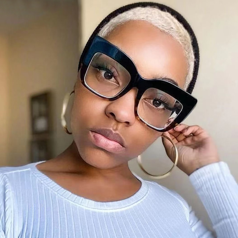 Montures de lunettes carrées surdimensionnées pour femmes, verres optiques Anti-lumière bleue, marque de luxe, grandes lunettes
