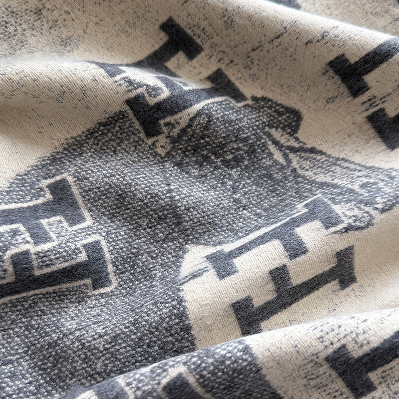 Nouvelle Écharpe à Lettres pour Femme, Mode Luxe Automne et Hiver, Châle Chaud Imprimé, Écharpe en Soie, Écharpe en Cachemire pour Femme
