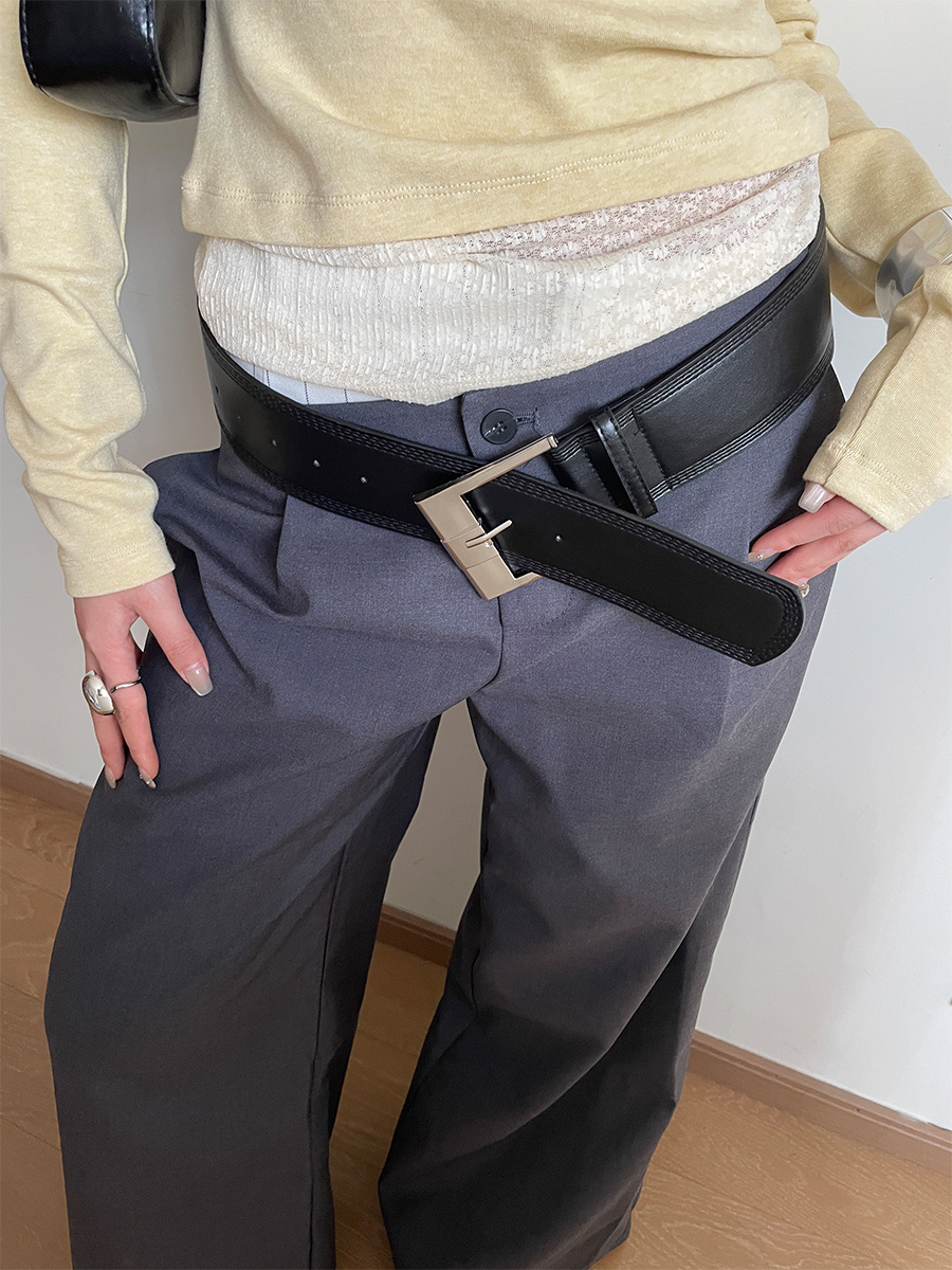 Ceinture de taille de Style américain pour fille épicée, large ceinture en cuir Vintage Caramel, accessoire haut de gamme, cintré à la taille, gilet amincissant