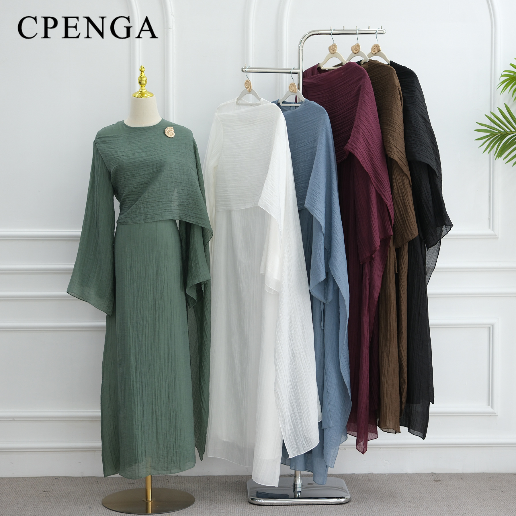 Ensemble deux pièces Cardigan musulman du moyen-orient pour femmes, Robe Abaya modeste pour Ramadan Eid dubaï, tenue élégante, couleur unie, turque