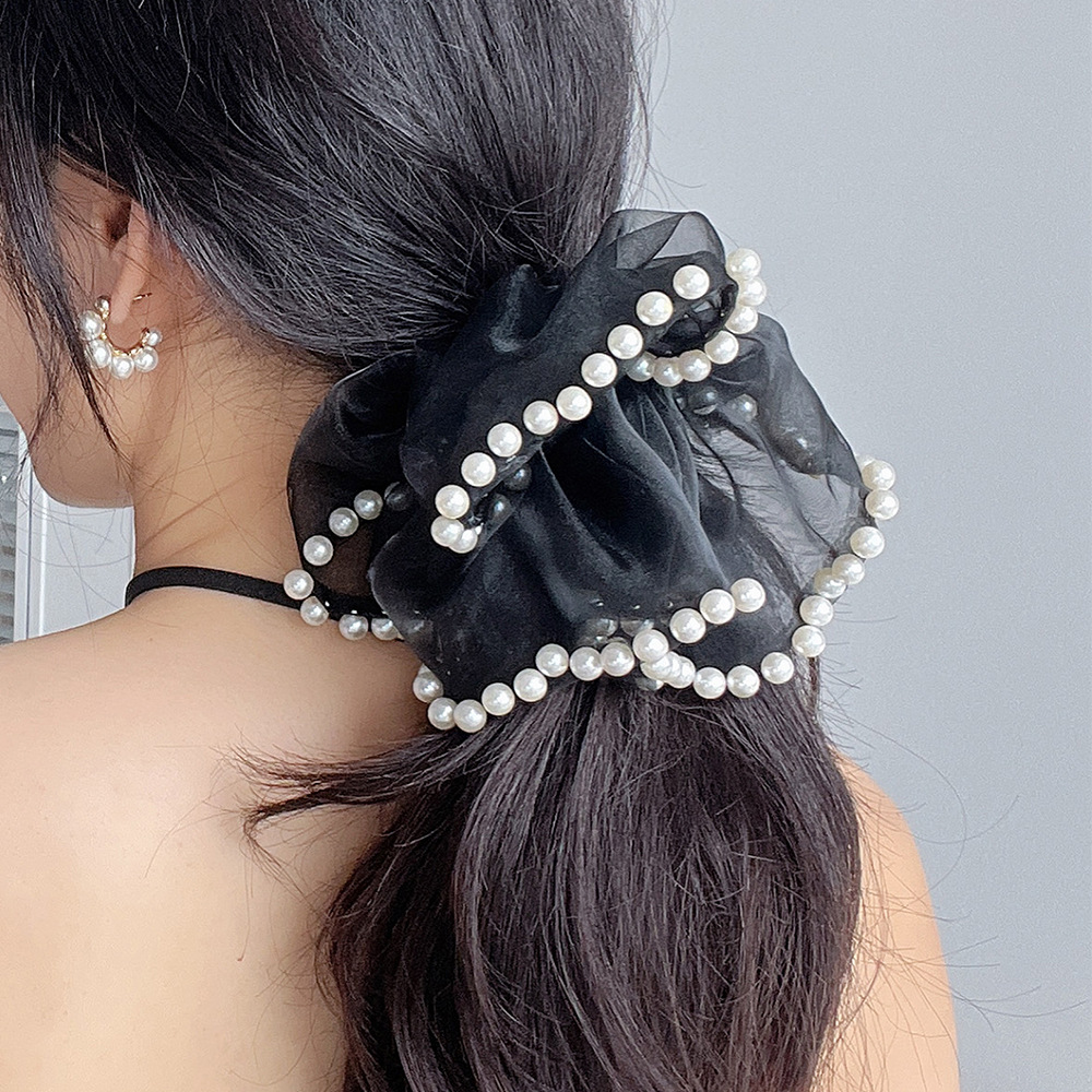 Nouveau bandeau de cheveux pour femmes, perle douce exquise, grande boule de chouchure, chignon, cravate de cheveux, queue de cheval à la mode, accessoires pour cheveux mignons