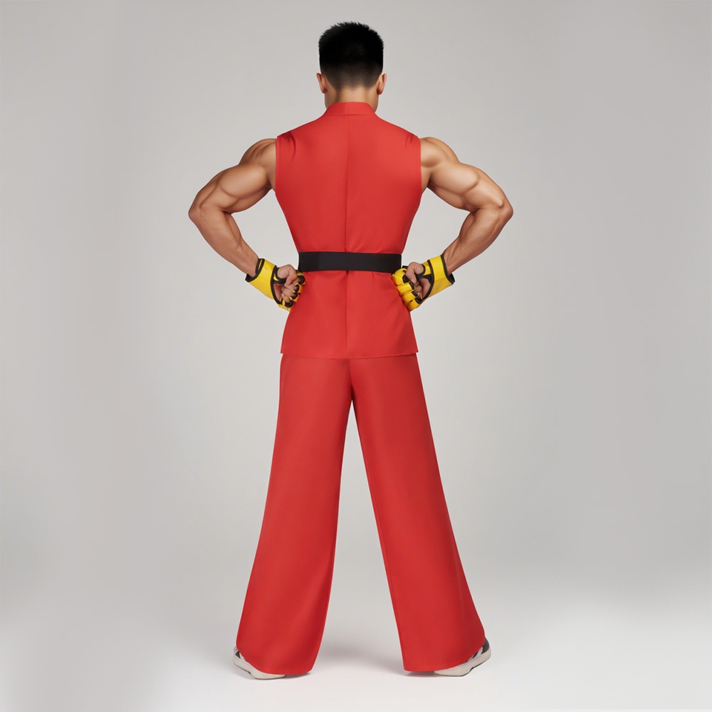 Costume de cosplay Street Fighter Ryu et Ken, uniforme d'arts martiaux blanc et rouge avec ceinture, tenue de karaté pour hommes adultes