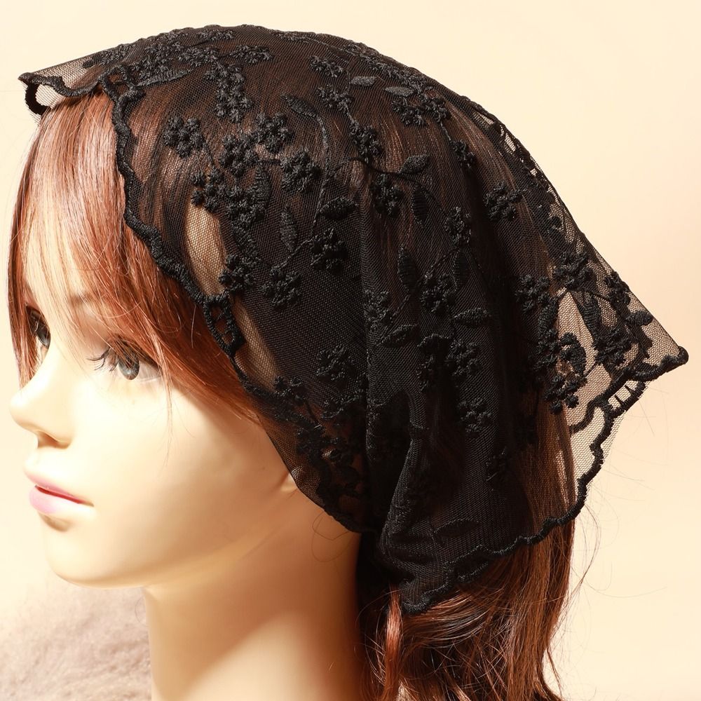 Écharpe triangulaire en dentelle ajourée tendance, bandeau pour cheveux, foulard de poignet, foulard de tête, foulard triangulaire charmant pour femme et fille