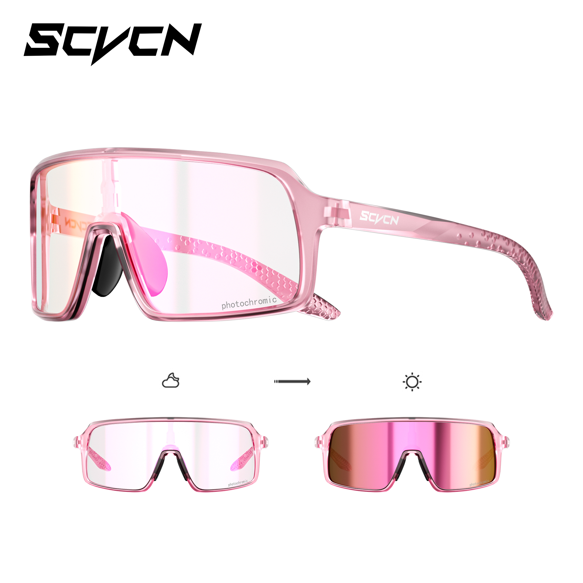SCVCN lunettes de soleil photochromiques pour hommes lunettes de cyclisme vélo mode vélo randonnée Camping UV400 lunettes de sport femmes Baseball