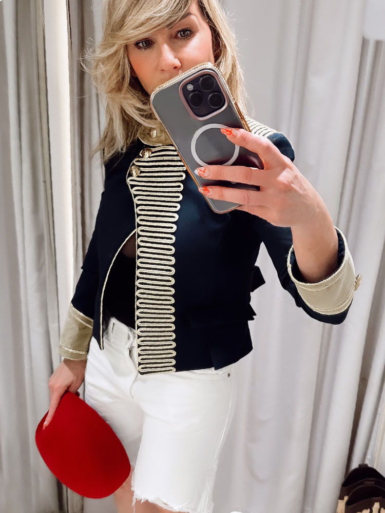 HH Veste Courte Élégante Femme à Manches Longues, Simple Boutonnage, Col Montant Décoré, Coupe Slim, Style Décontracté, Tendance Urbaine