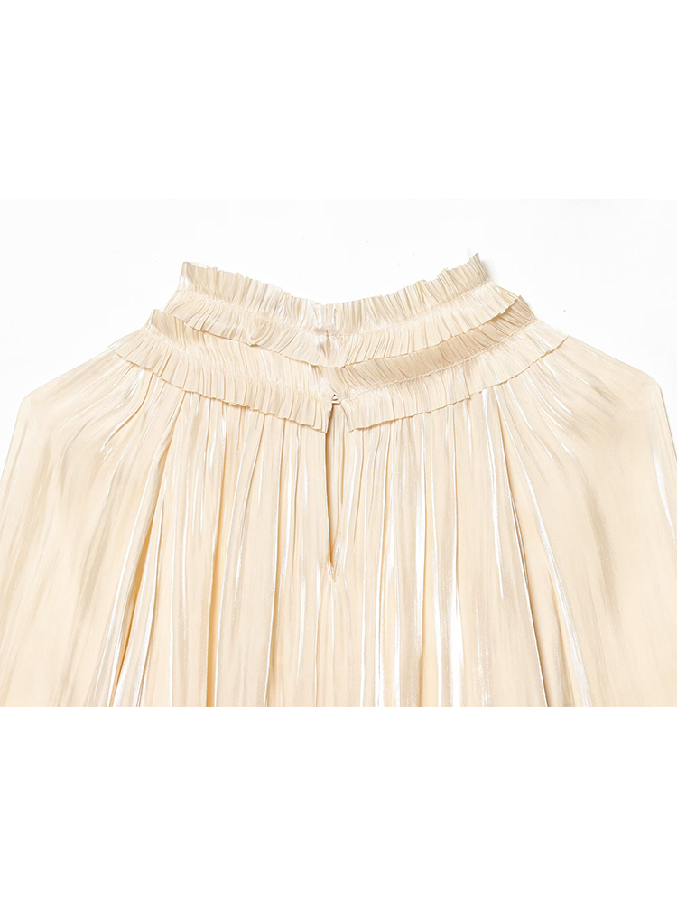 Chemisier Élégant pour Femme Printemps 2026 Nouvelle Collection – Blouse Chic à Col Volanté Ample et Manches Longues pour le Bureau – Haut Doux et Confortable pour les Trajets Quotidien