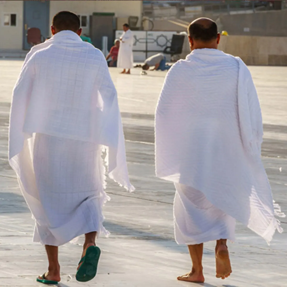 Serviette de pèlerin Ihram blanche, 2 pièces, pour musulman, arabe, Mecque, Hajj, vêtements pour hommes, Costumes de culte de prière islamique du Ramadan, ensemble châle Jubba