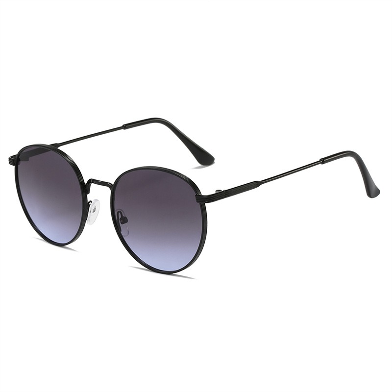 Lunettes de soleil rondes tendance, style vintage, hippie, protection UV, monture en métal, pour femmes et hommes