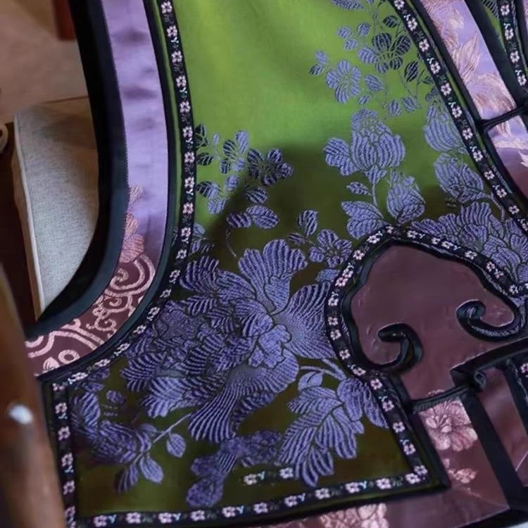 2025 printemps été femmes Vintage imprimé motif Floral vert Imitation soie gilet manteau, femme décontracté chinois Tang gilets manteaux