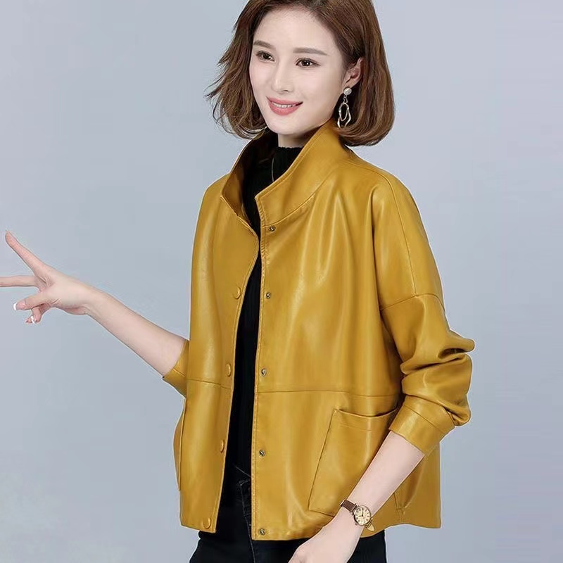 Veste courte en cuir PU pour femme, manteau en peau de mouton, vêtements d'extérieur coréens, haute qualité, printemps, automne, nouveau, 2024