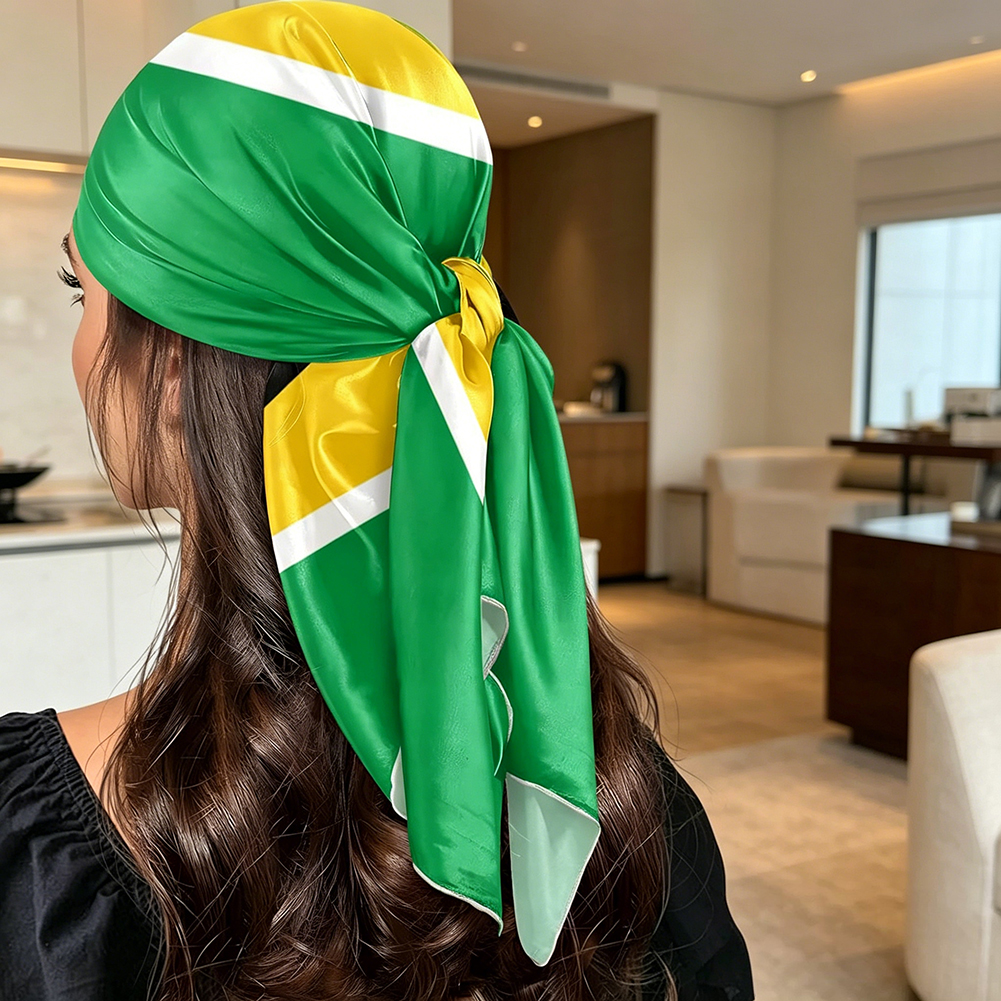 Écharpe carrée avec drapeau national, foulard à la mode avec motif de drapeau, défilés et événements patriotiques, accessoire de mode quotidien au bureau