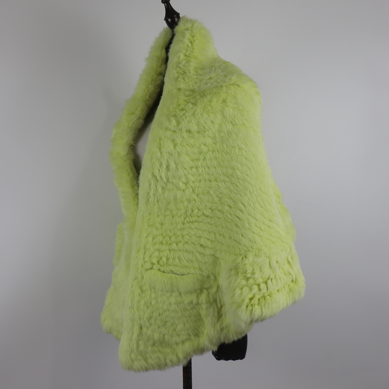 Écharpe châle en vraie fourrure de lapin 100% pour femme, poncho tricoté chaud d'hiver en fourrure de lapin naturelle, accessoires de mode en fourrure de lapin pour filles