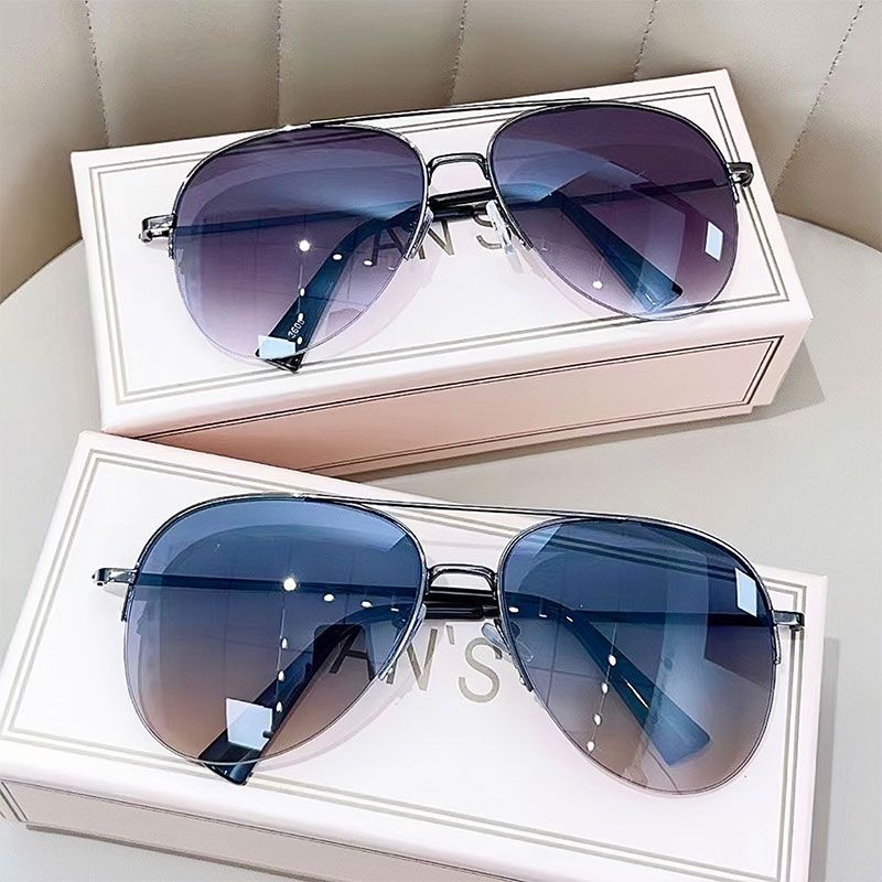 Lunettes De Soleil dégradées De mode pour hommes lunettes De Soleil pilote à grande monture Design Anti-reflet Lunette De Soleil Homme UV400 (sans boîte)