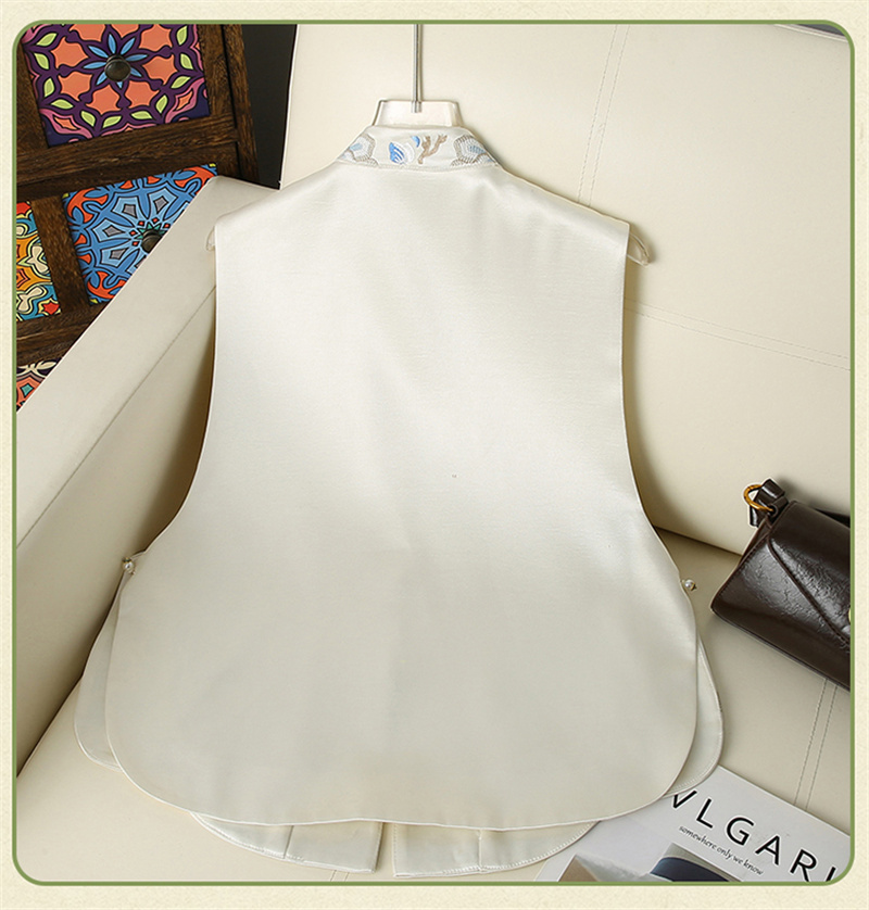 Gilets pour femmes vestes pour femmes abricot nouveau Style National gilet brodé chinois début d'automne gilet débardeur veste brodée