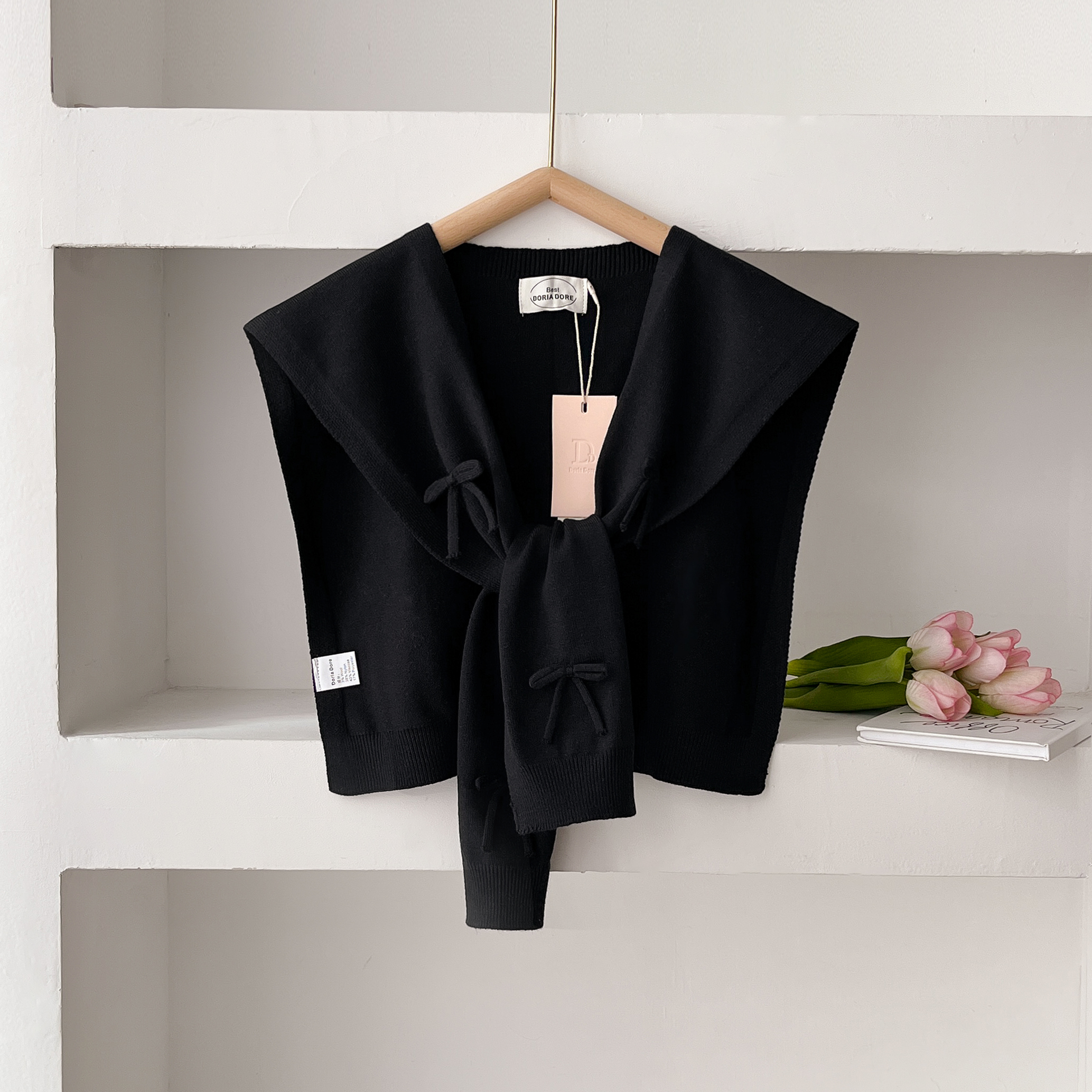 Châle tricoté coréen pour femmes, faux col de protection du cou, Cape fine nouée, écharpe d'épaule pour climatisation d'été