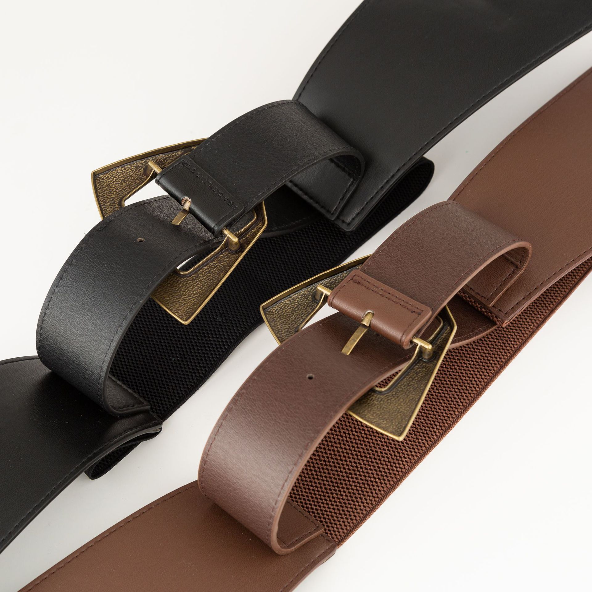 Ceinture élastique vintage pour femme – Ceinture noire tendance pour robe, manteau, pull, costume, décontracté/formel/de soirée