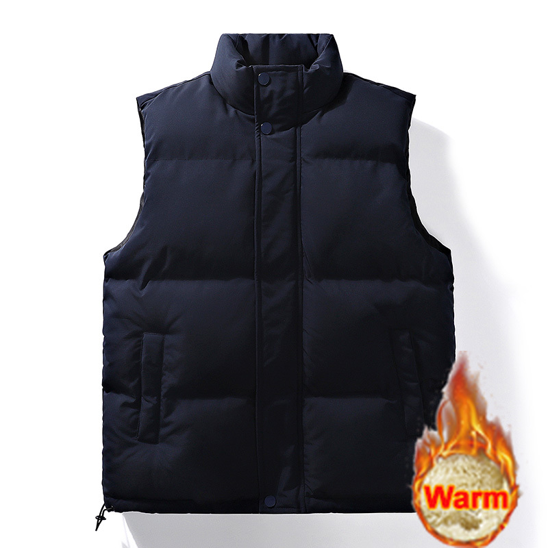 Gilets sans manches pour hommes, vestes de mode, gilets matelassés en coton pour hommes, gilets chauds à col montant, vêtements d'automne