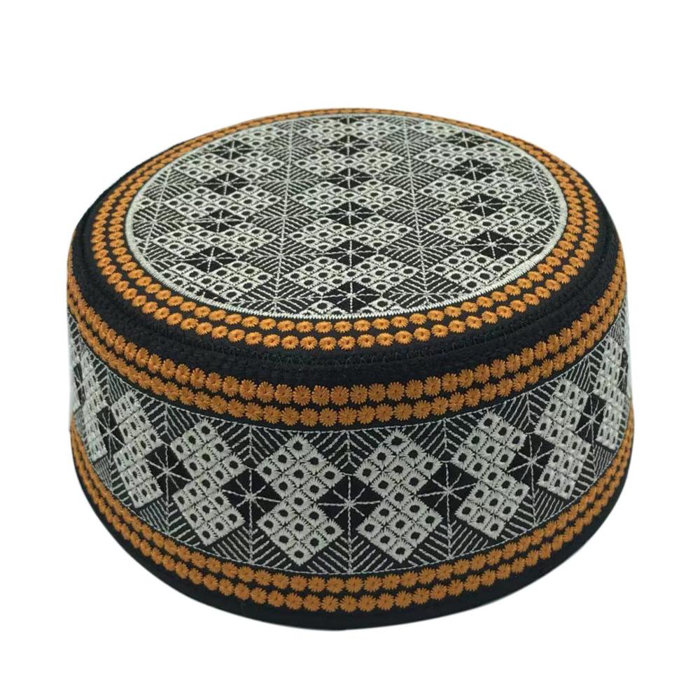 Chapeaux de prière musulmans pour hommes, broderie en coton, chapeau islamique d'Arabie saoudite, turban musulman, casquette juive, écharpe de sauna pour hommes, vêtements de loisirs, nouveau