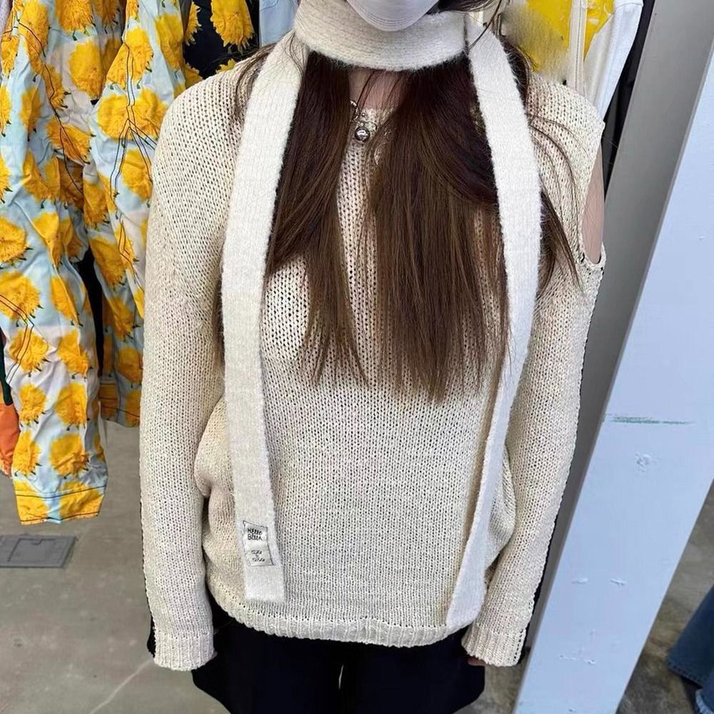 Écharpes Élégantes de Style Coréen avec Lettre Y2K, Mouchoir de la raq, Slim, pour le Cou, pour l'Hiver et l'Automne