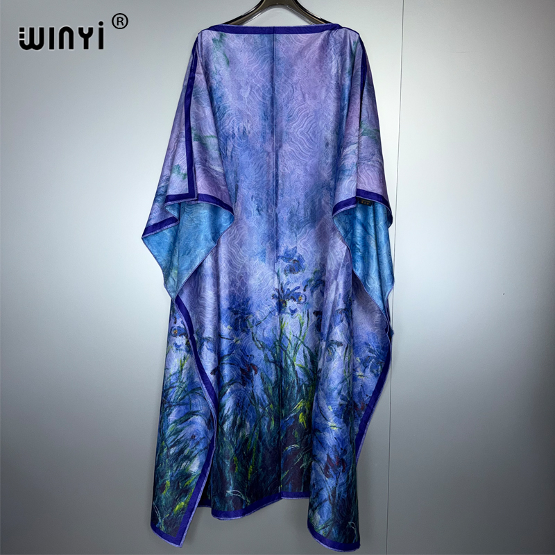 WINYI haute qualité caftan ample Boho imprimé robe longue élégante femmes soirée Caftan abaya femme musulmane abaya dubaï luxe