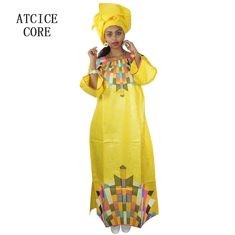 Robes africaines pour femmes, Design de mode, nouvelle robe africaine brodée Bazin Riche