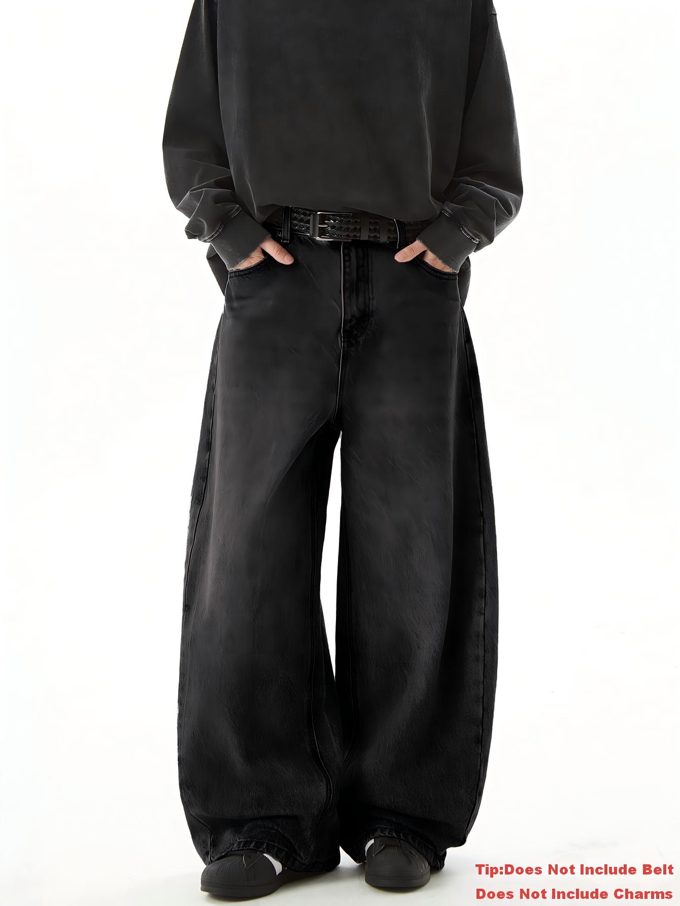 Jeans baggy noirs classiques pour hommes, style Y2K, décontractés, polyvalents, pour tous les jours