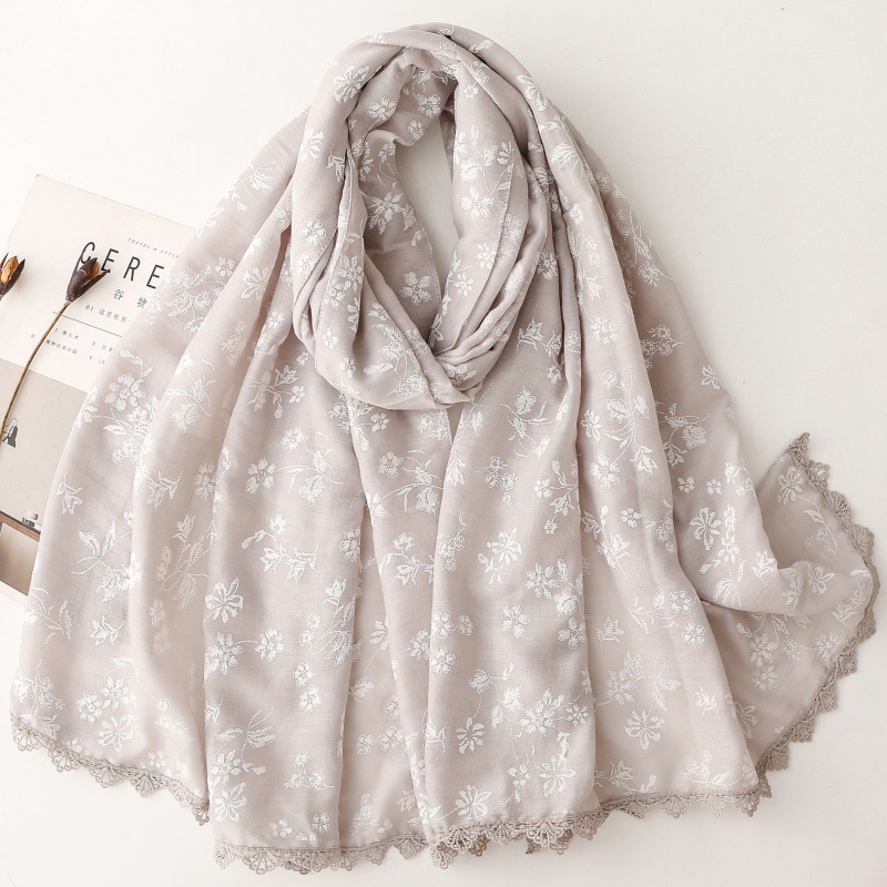 Écharpe de créateur pour femme 2026, imprimé cachemire, châles doux effet coton, hijabs oversize, bandeau de cou, foulard à pompons