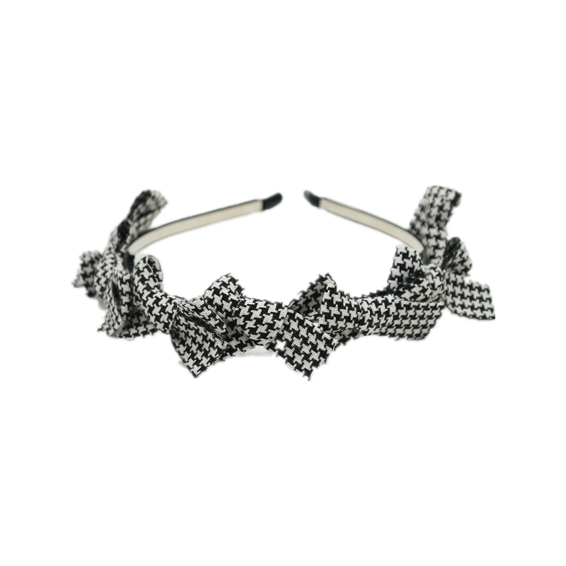 Nouveau hiver pied-de-poule petits nœuds bandeau plaid filles cheveux accessoires arc bébé bandeau fille bandeau
