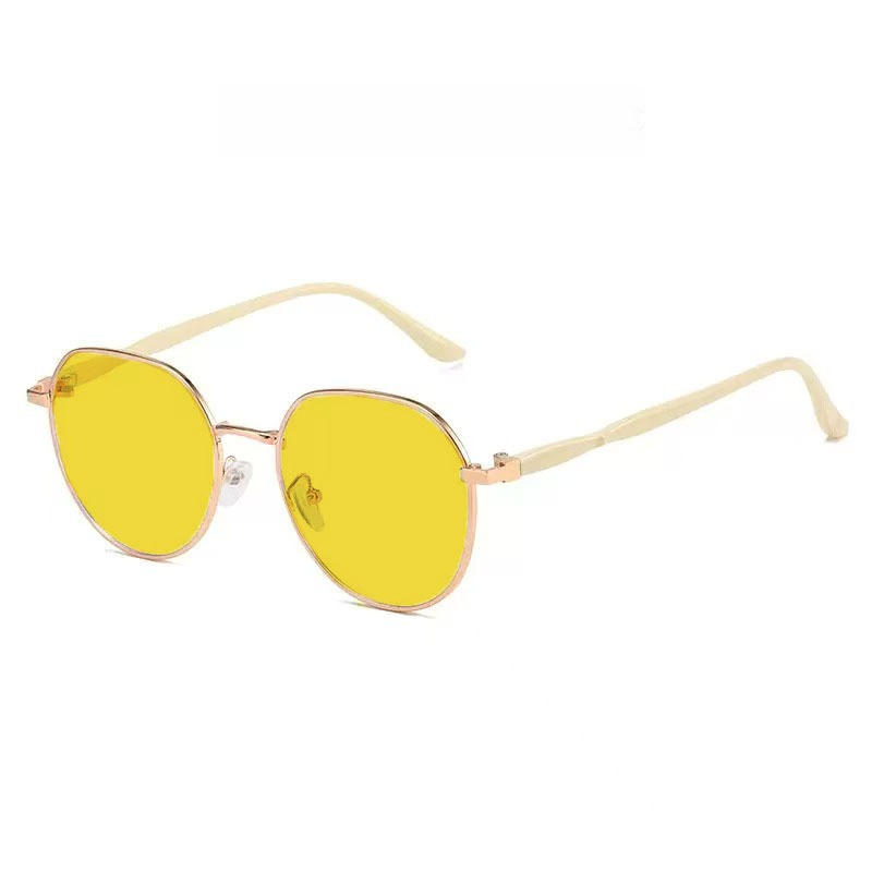 Lunettes de vision nocturne rondes en métal unisexe, anti-éblouissement pour la conduite de nuit, lunettes de vue à dioptrie négative, lunettes spécifiques pour conducteurs