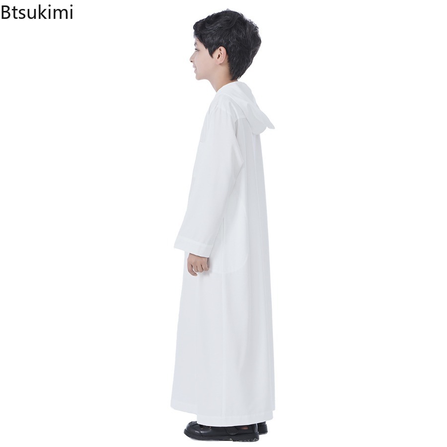 Robe arabe à capuche à manches longues pour garçons du moyen-orient, dubaï, arabie saoudite, dubaï, turquie, vêtements Thobe Abaya décontractés de Style ethnique