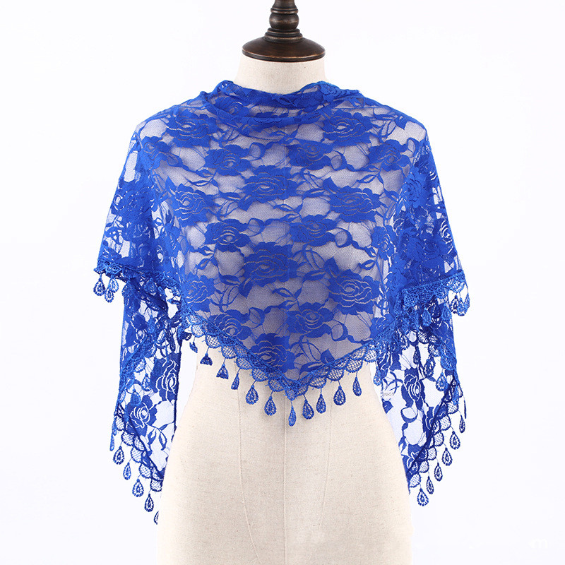 Mode église châle dentelle voile écharpe Bandana église prière mariage Mantille chapelle blanc brodé Hijab femmes foulards