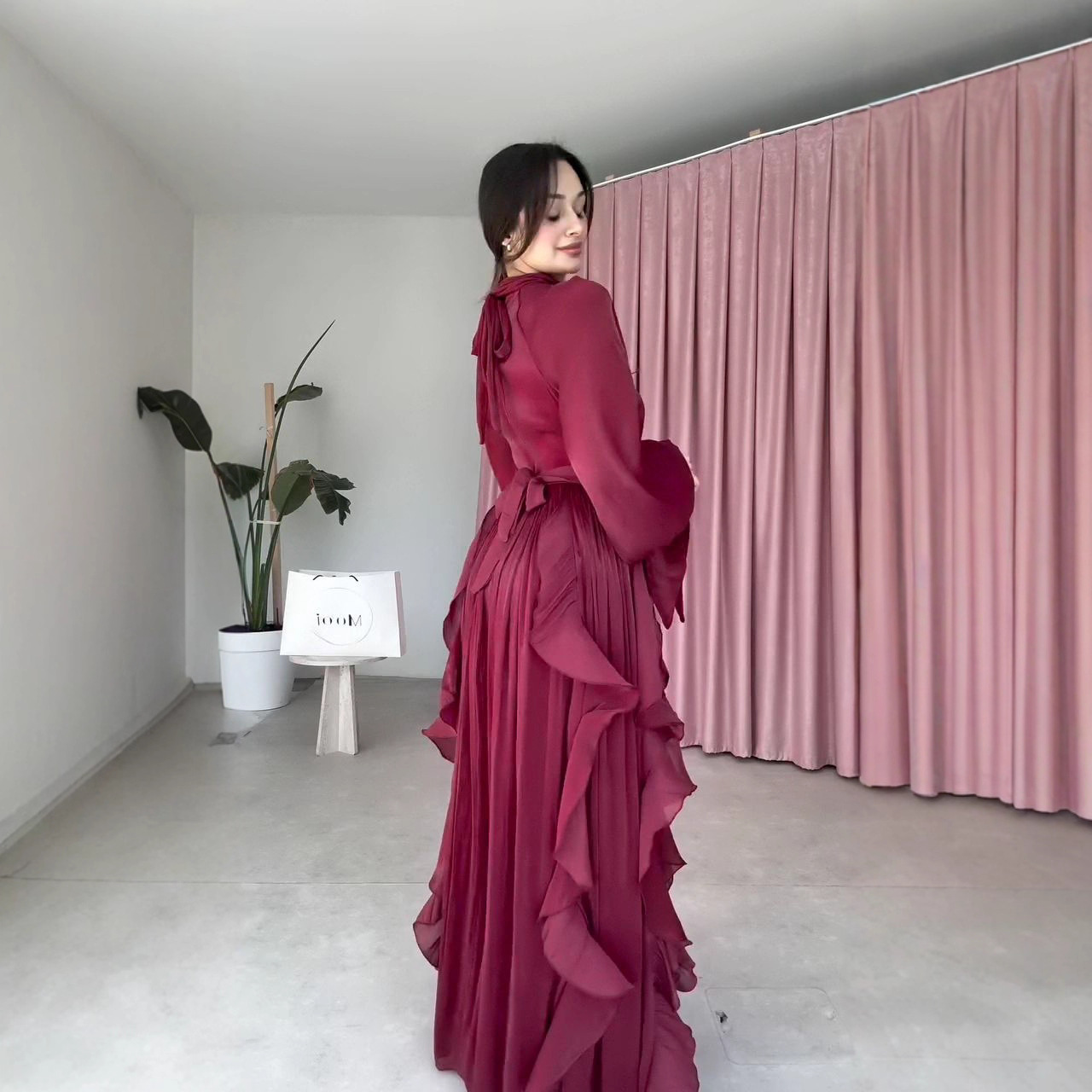 Robe de fête musulmane pour femme, Abaya, Jalabiya, Kaftan, Robe longue arabe, style Dubaï, Maroc, avec volants, pour l'Aïd et le Ramadan