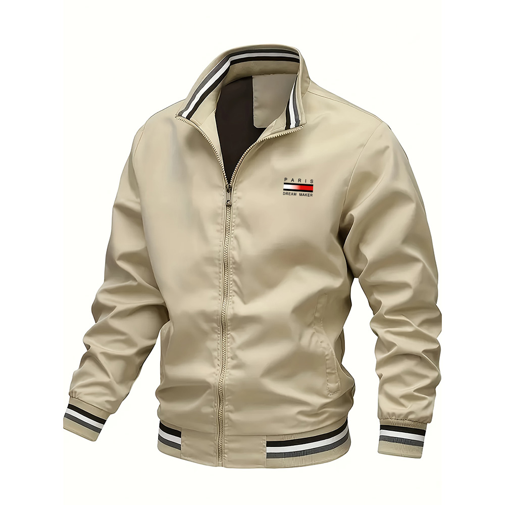 Vestes pour hommes surdimensionnées, col montant, fermeture éclair, manteaux d'extérieur printemps-automne, vestes de baseball, vêtements de créateur pour homme