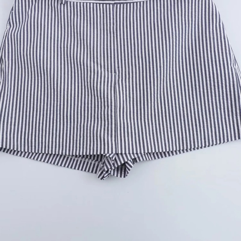 Femmes décontracté jupes rayées avec ceinture 2026 été femme taille haute a-ligne jupes élégant Streetwear dame Chic Shorts jupes