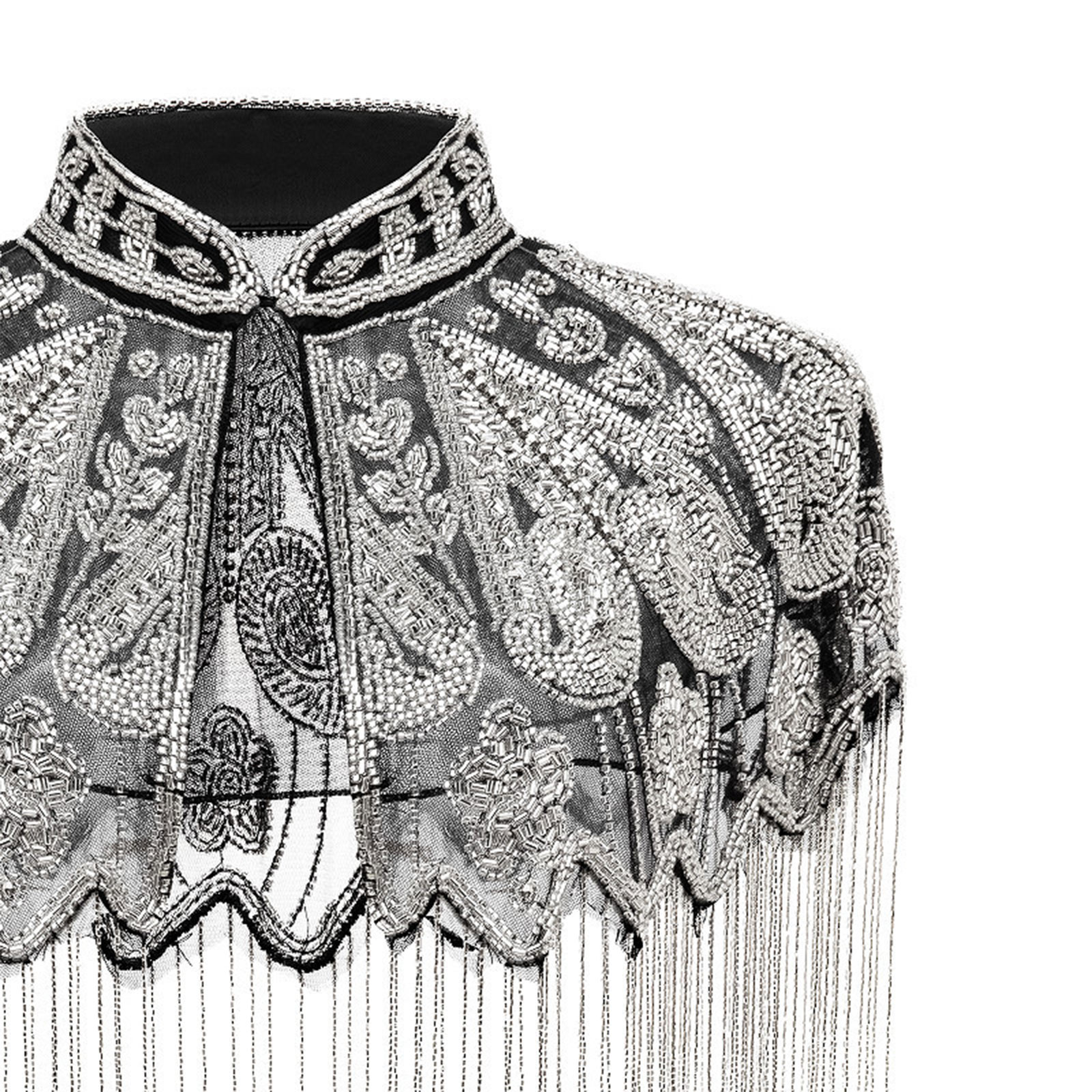 Cape de soirée à paillettes et perles pour femmes, châle à franges, robes à clapet, décor artistique pour fête de mariage