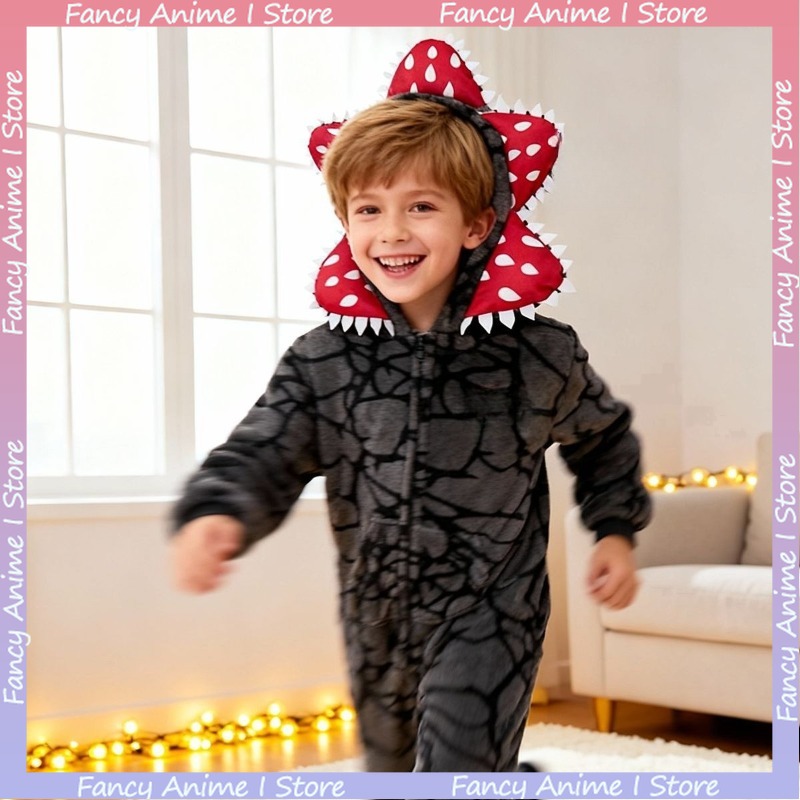 Pyjama Costume de Cosplay Demogorgon en Flanelle pour Adultes et Enfants, Ensemble Fleur Mangeuse d'Hommes, Drôle, Tendance et Mignon, Vêtements d'Intérieur pour Femme et Homme