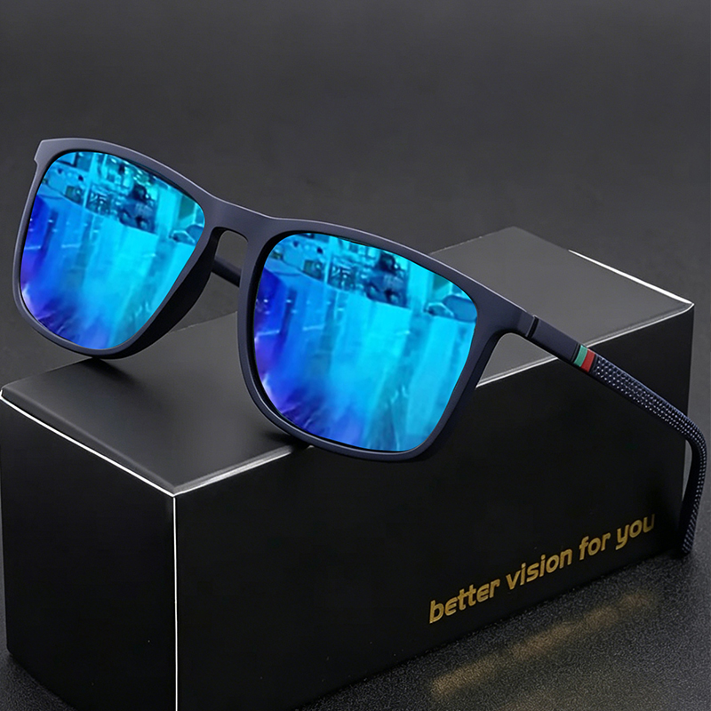 Lunettes carrées vintage tendance, idéales pour la conduite et les vacances, également un cadeau idéal.