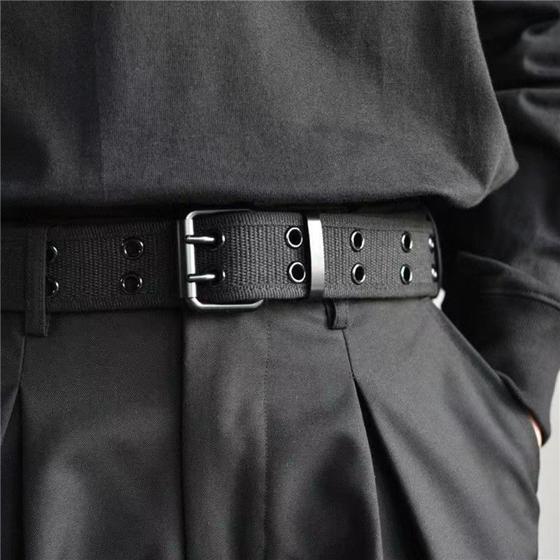 Ceinture en toile résistante à l'usure pour hommes et femmes, ceinture décontractée en toile pour sports de plein air, style punk, ceinture assortie
