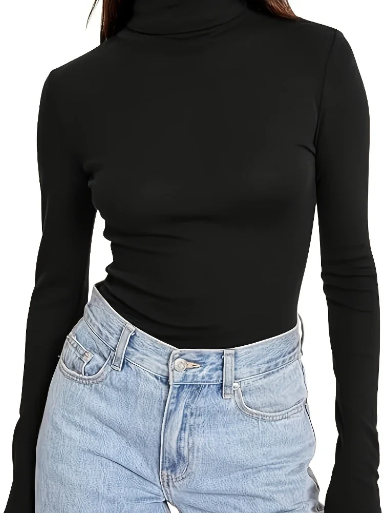 Grande taille femmes Pull 2025 nouveau automne hiver épais tricoté côtelé Pull Pull respirant col roulé mince chaud Pull Femme