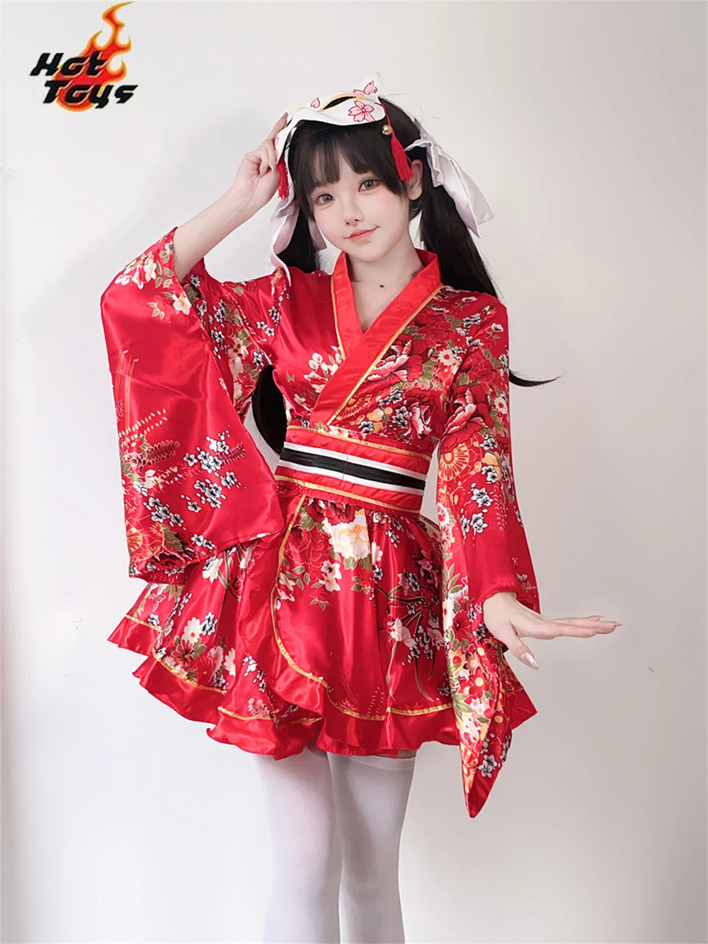 Kimono japonais Yukata pour filles, Costume Haori imprimé Floral, jolie robe Lolita pour femmes, Costume de Cosplay de demoiselle d'honneur d'halloween