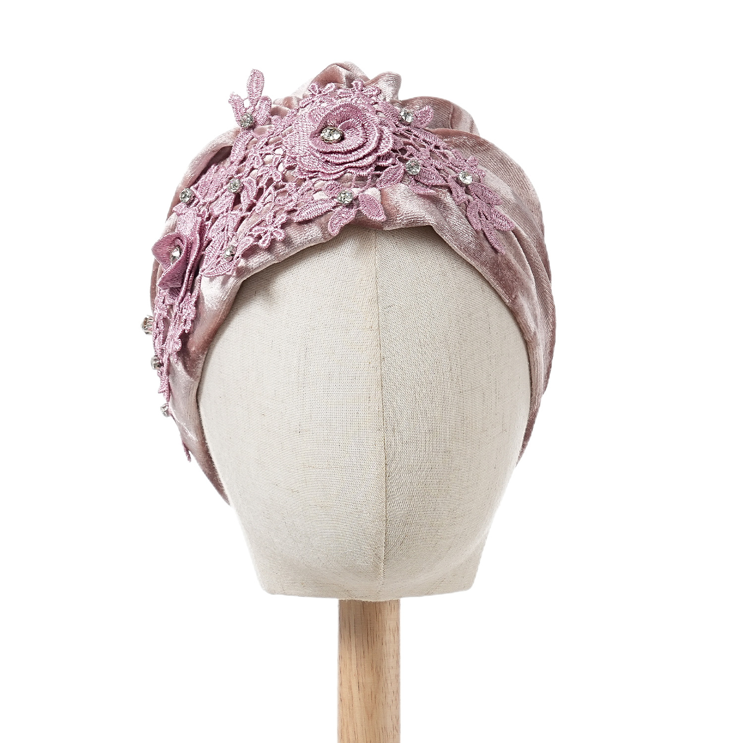 Fleur broderie Turban casquette pour femmes mode femme bandeau velours musulman foulard Bonnet Turbante mujer