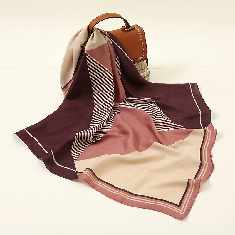 Foulard carré en soie pour femmes, 70x70cm, bandeau pour cheveux, Hijab, bandeau de tête, Bandana lisse