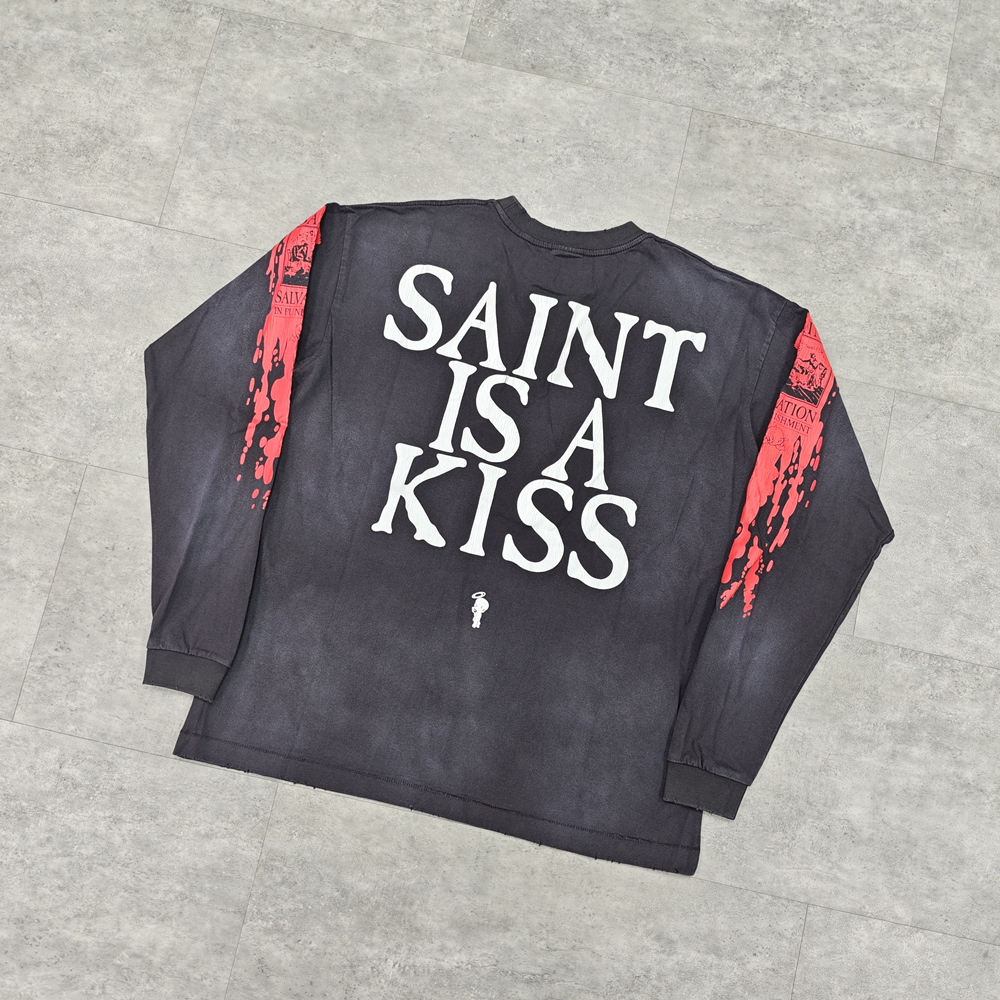 Yao mode Saint de Michael coton à manches longues automne hommes hauts vêtements Streetwear HipHop Bggy Vintage t-shirt ample pour hommes