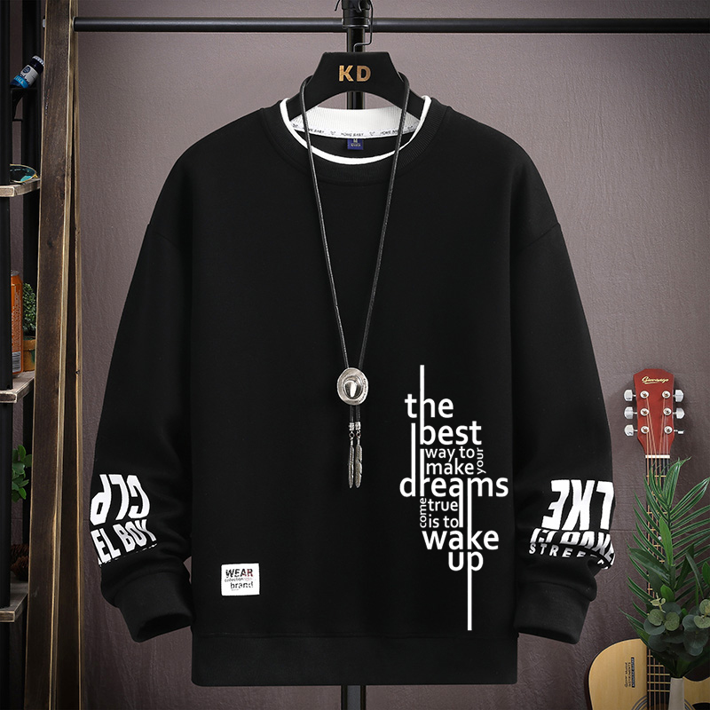 2025 nouveaux sweats pour hommes S-5XL sweats à capuche automne lettres imprimées à manches longues T-shirt mode vêtements pour hommes col rond haut Harajuku