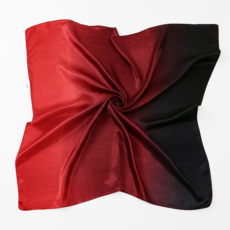 Foulard carré en soie dégradé de luxe 2026 pour femme, hijab, bandeaux pour cheveux, foulard de 90 cm, châle en satin, ruban, bandeau pour la tête